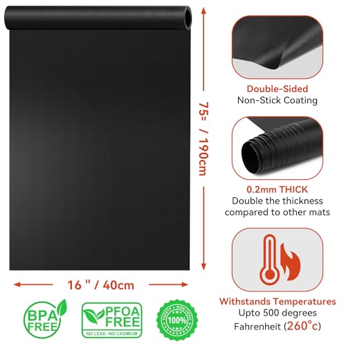 Oven Liner for Bottom of Oven (Black / 1 Roll - 16"x75")