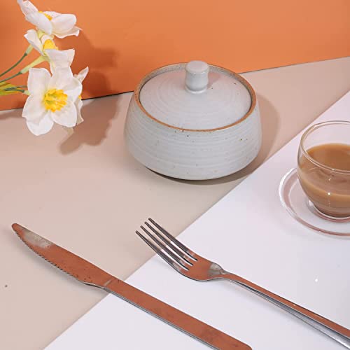 Small Kitchen Ceramic Canister Storage Jar with Lid White (White)
