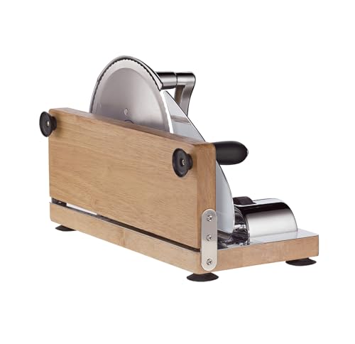 Vintage Manual Adjustable Bread Slicer for Uniform Slices (13.4" x 10.24" x 8.27" / Silver-brown)