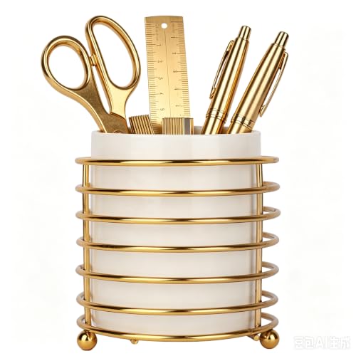 Silverware Holder for Kitchen Countertop (L / White Gold)
