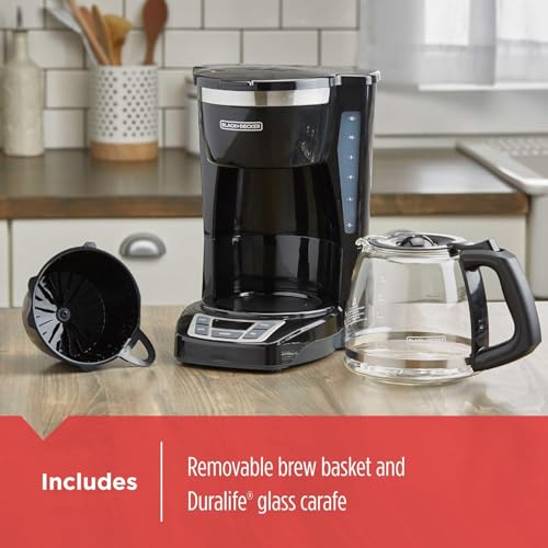 12 Cup Drip Coffee Maker with Vortex Brewing (Black / Hot Brew)