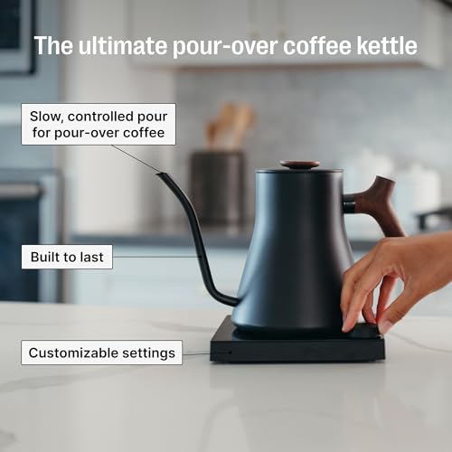 Stagg EKG Pro Studio Gooseneck Electric Kettle (Matte Black with Walnut Handle + Lid Pull / EKG Pro Studio)