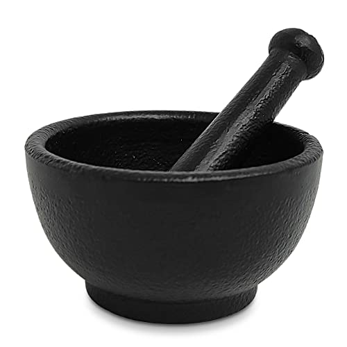 Cast Iron Cauldron Mortar and Pestle Set