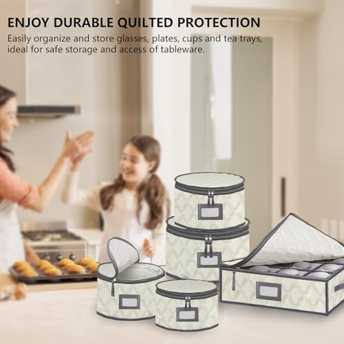 5 Pack China Storage Containers Set (Beige / 5 Pack China Storage Containers Set)