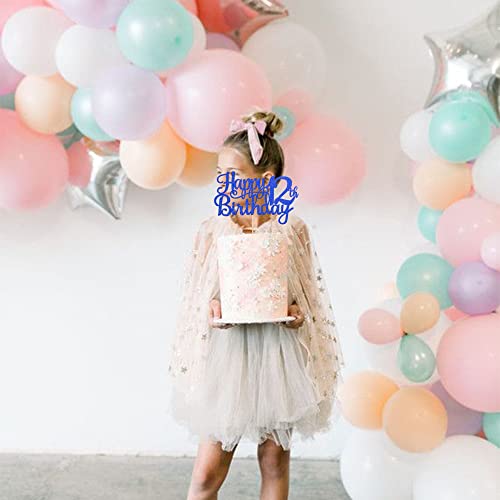 1 PCS Happy 12th Birthday Cake Topper Glitter Cheers to 12 Years Birthday Cake Pick 12 Fabulous Cake Decoration for Happy 13th Birthday Theme Party Decorations Supplies Blue (Blue / 12th)