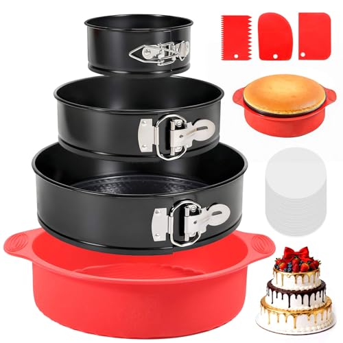 4 7 9 Inch Springform Pan Cheesecake Pan with Silicone Protector (4-7-9 + 9.1 Inches)
