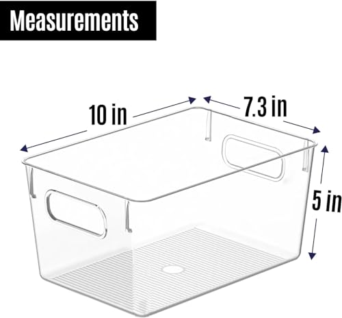 Clear Plastic Storage Bins (10 X 7.3 X 5)