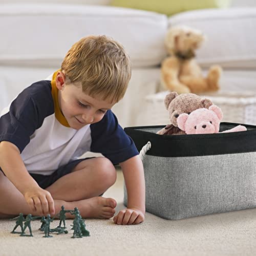 Organization and Storage Bins for Shelves (Black&Gray / Large (Pack of 3))
