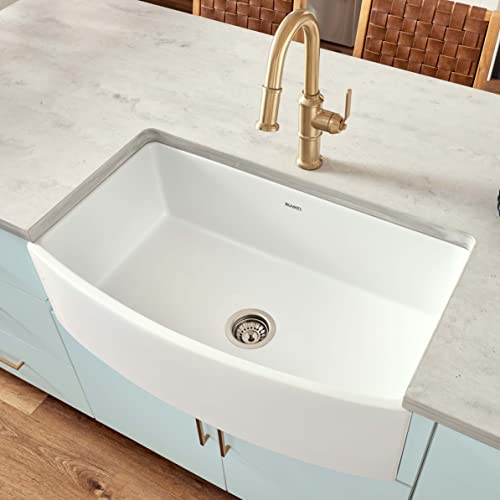 33 in White Bow (33 Inch - Curved - Single Bowl)