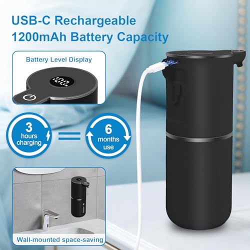 2 Pack Automatic Liquid Soap Dispenser Touchless (2 Pack- Black / Liquid)