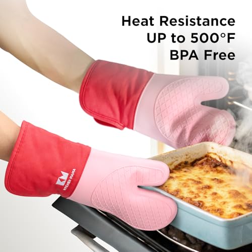 UltraShield Silicone Oven Mitts (Red / Standard)