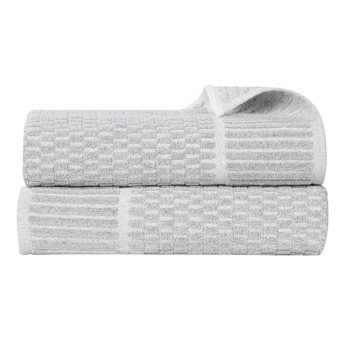 Juno Viscose Cotton Blend Medium Weight Bath Sheets (2 Piece Bath Sheet Set / Platinum)
