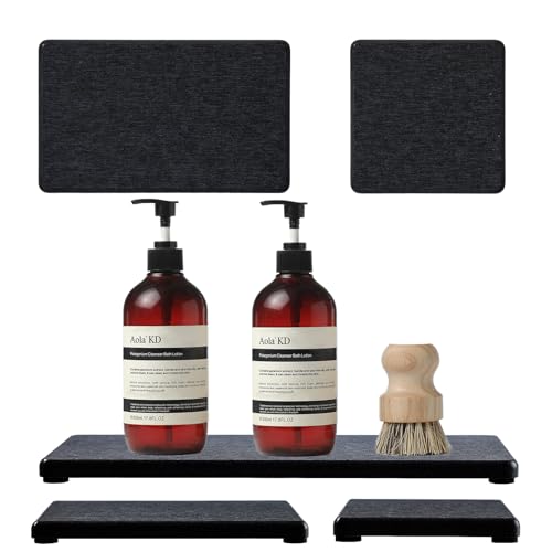 3PCS Water Absorbing Soap Dish Sponge Holder (3 Pack - Charcoal Gray / 9" x 3.5")