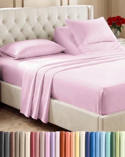 Flex Top Split Head King 4 Piece Sheet Set (32 - Light Pink / Split Head/Flex Top)