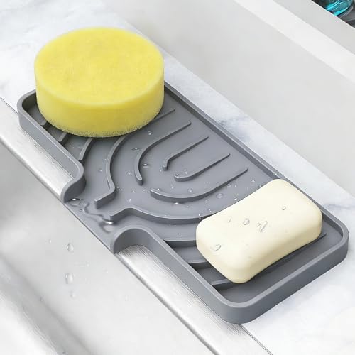 Sponge Holder for Kitchen Sink (Gray / 10"x 4")