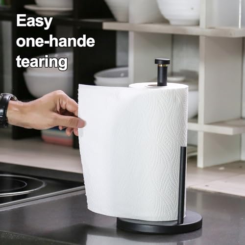 Weighted Base Paper Towel Holder Countertop (Black)