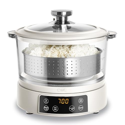 Glass Mini Low Carb Rice Cooker (Cream)
