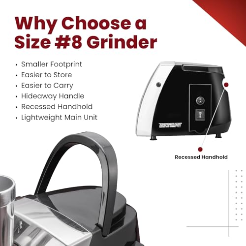 Turboforce Cadet 2000 Series Electric Meat Grinder (#8 - Cadet - With Slicer & Pedal)