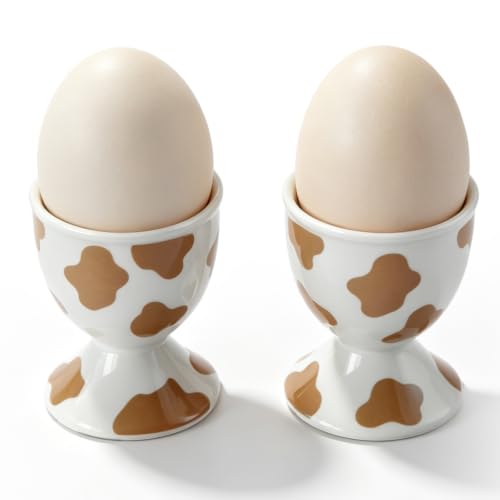 Ceramic Egg Cups (Mocha Cow)