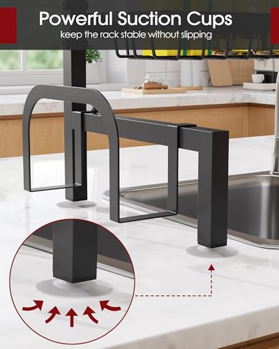 Over The Sink Dish Drying Rack (Black / Standard - 3 Baskets)