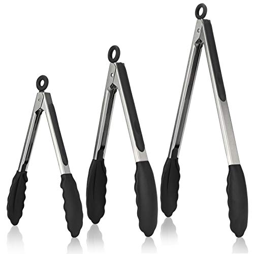 Kitchen Tongs for Cooking ((01) Black)