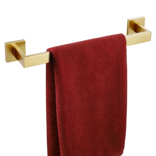 Bath Towel Bar Kitchen Dish Cloths Hanger 16 Inch Hand Towel Holder Stainless Steel Wall Mounted (Brushed Gold / 16-Inch)