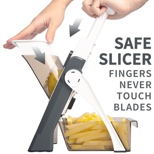 Safe Mandoline Slicer Kitchen (Gray)