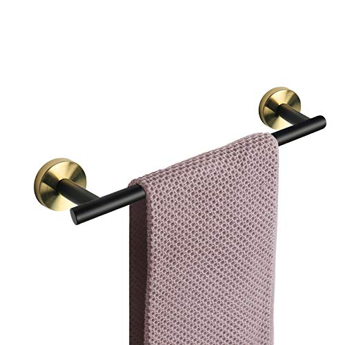 Bath Towel Bar (Matte Black & Gold / 16 Inch)