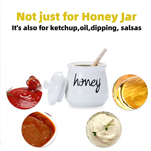 12 oz Honey Jar with Dipper and Lid (White)