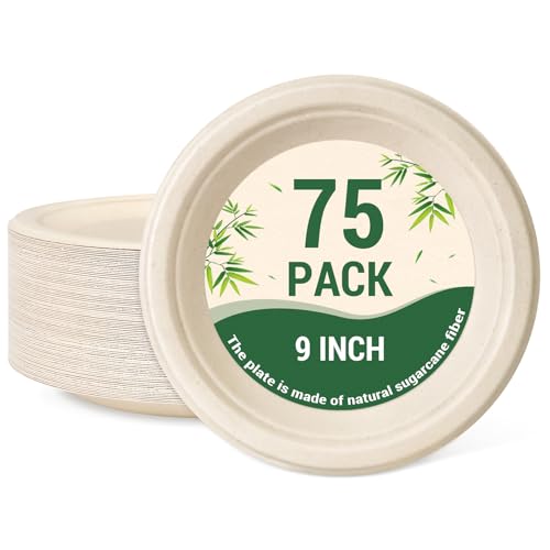 Compostable Paper Plates (Nature / 75 Count (9"))