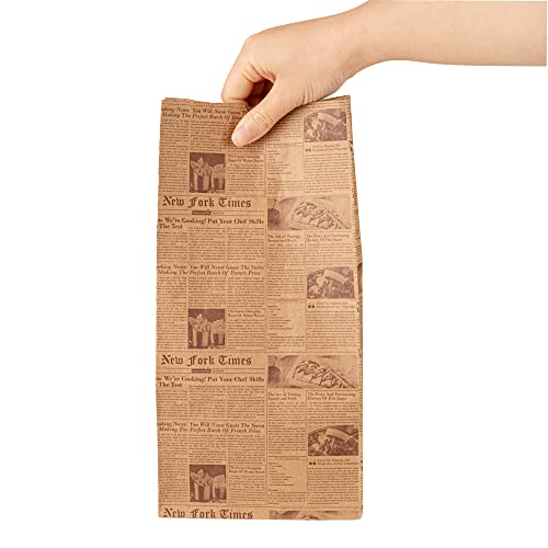 Bag Tek 8 Lb Disposable Lunch Bags 100 Sturdy Take Out Bags (8 lb / Kraft Newsprint)