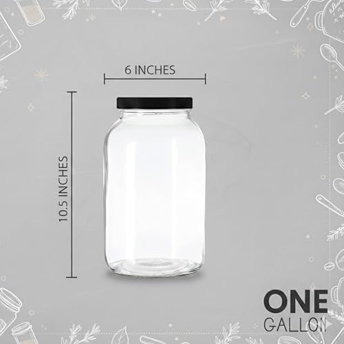 1 Gallon Glass Mason Jars (Black / Pack of 2)