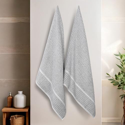 Juno Viscose Cotton Blend Medium Weight Bath Sheets (2 Piece Bath Sheet Set / Charcoal)
