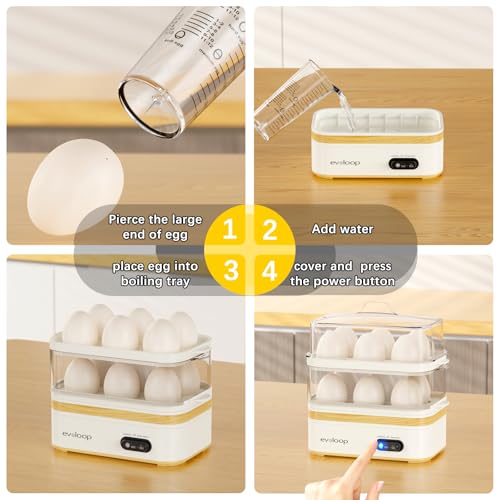 Rapid Egg Cooker Electric 12 Eggs Capacity (White)