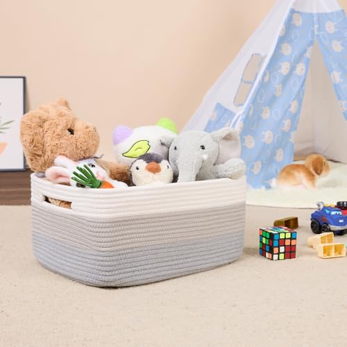 Large Storage Baskets for Shelves (2pcs-L17×W13×H7.5" / Gradient Grey)