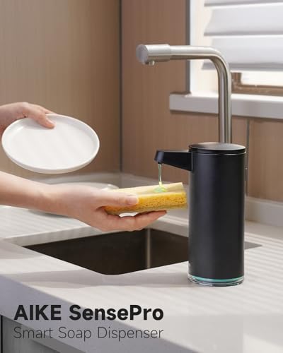 SensePro Automatic Soap Dispenser 12.8oz Spot Resist Matte Black (Matte Black Coating)