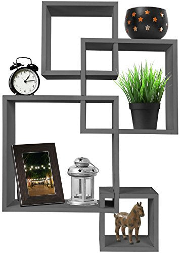 Gray Floating Cube Shelves (Grey / 4)