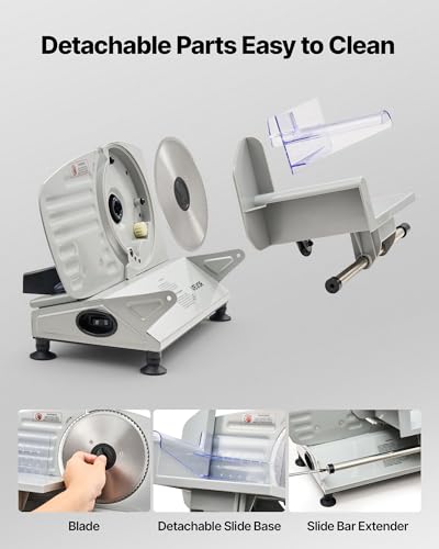 Meat Slicer 6.7" Electric Deli Slicer Machine with 2 SUS420 Blades (6.7 inch / Silver)
