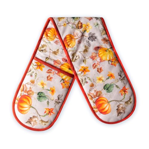 Double Oven Mitts 100% Cotton Double Oven Glove (096 - Potiron / 7" x 35" (Double Oven Mitt))