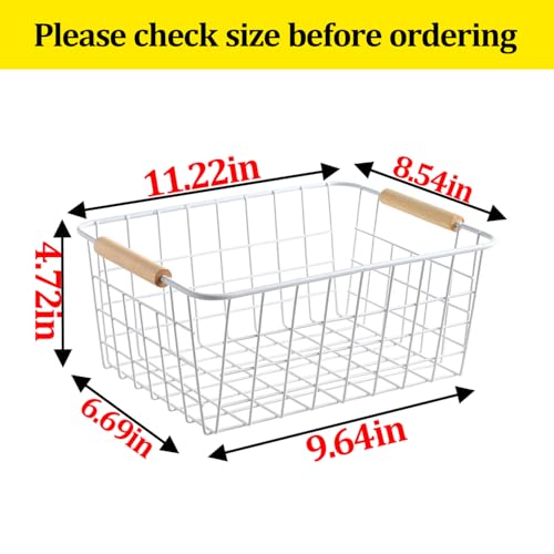 Kitchen Metal Wire Baskets Farmhouse Decor Metal Food Storage Organizer (Black / 2 Pack Big)