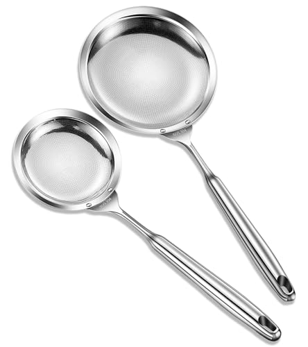 Multi functional Skimmers Spoon Strainer Set (Round Handle 4.3inch&5.9inch)