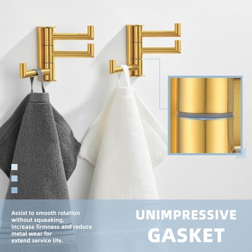 Brushed Gold Towel Hook (2 Pack / Brushed Gold)