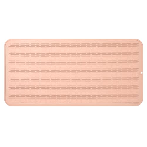 Silicone Dish Drying Mat for Multiple Usage (Pink / 36"L x 18"W)