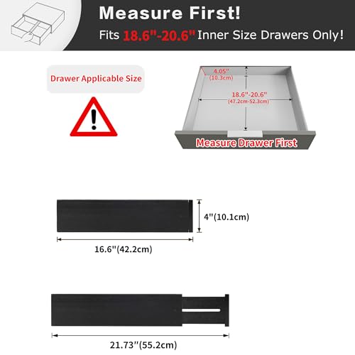 Bamboo Drawer Dividers Large (Black / 4"H, Large)