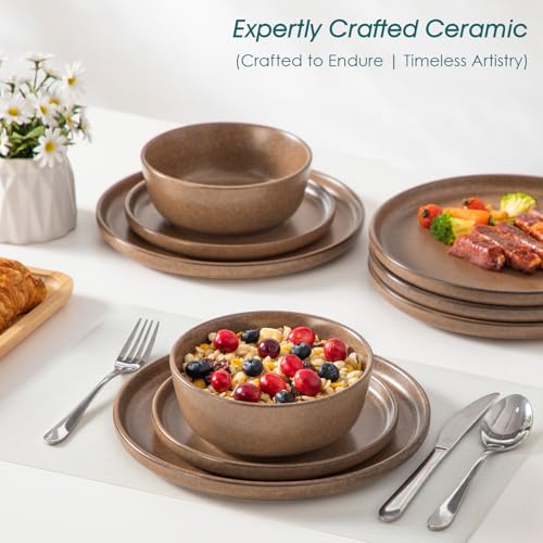 Plates and Bowls Sets (Muted Brown / 24 Pcs (Service for 8))