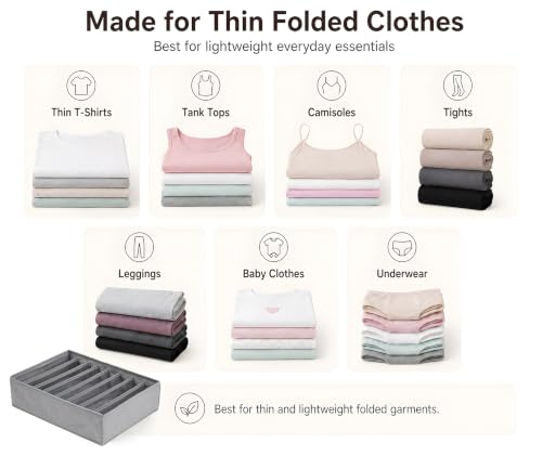 4 Pack Drawer Organizers for Clothing (4 Count)