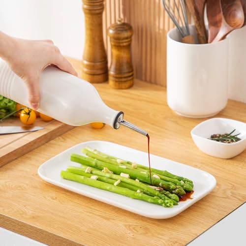 20 Oz Ceramic Olive Oil Dispenser Bottle (20 Ounces / White)