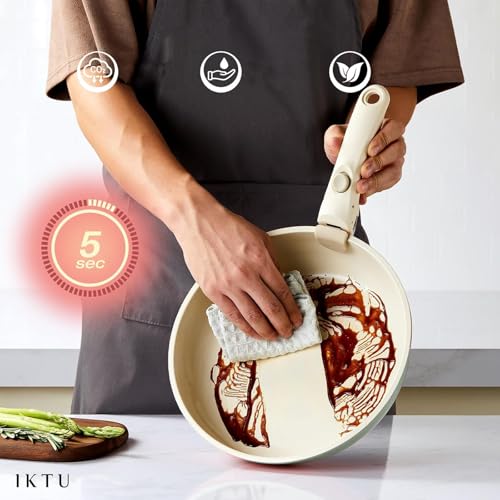 Ceramic Pots and Pans Set Non Stick Green (Sage Green)