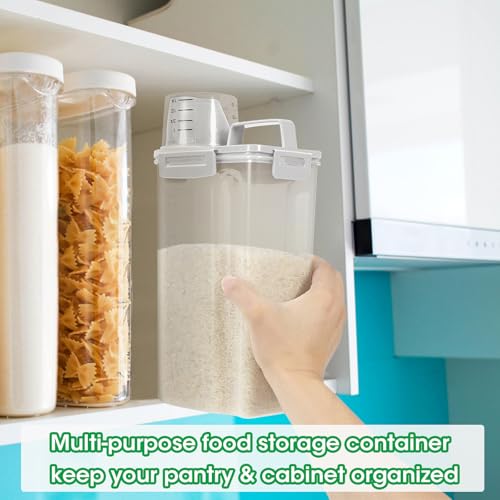 Rice Container 2 Pack 5 Lbs (Light Grey 3+3Qt)