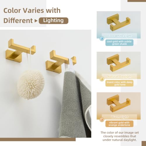 Double Towel Hook Brushed Dark Gold (2 Pack / Brushed Dark Gold)
